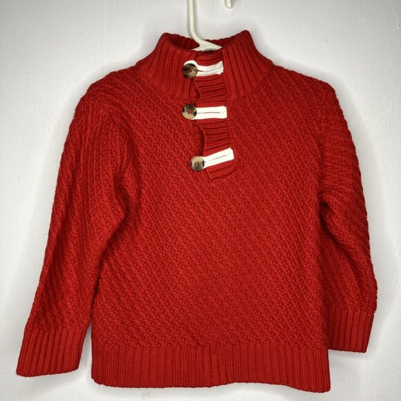 Vintage Boys Kids 2T Red Knit Sweater - Picture 1 of 6